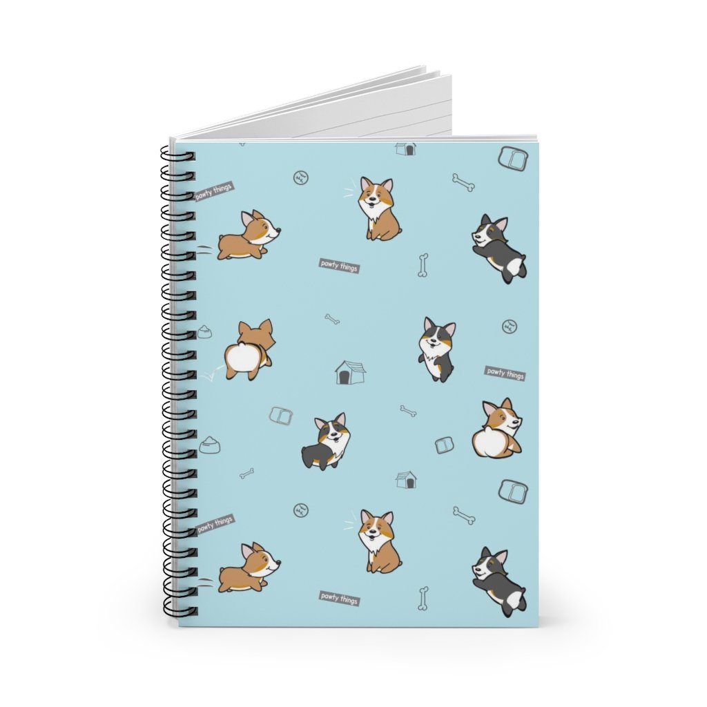 Corgi Spiral Notebook - Ruled Line (Blue) - PAWTY THINGS