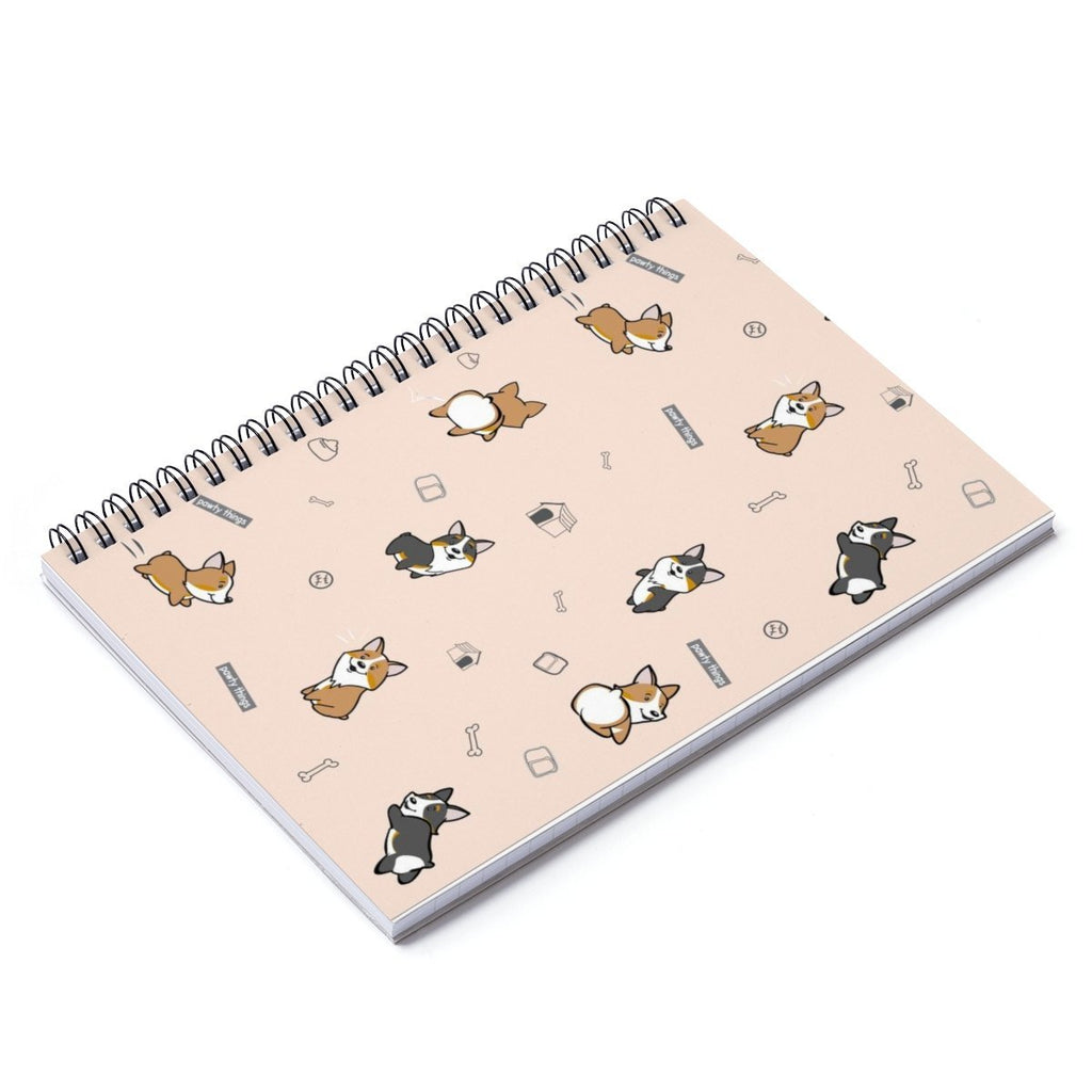 Corgi Spiral Notebook - Ruled Line (Cream) - PAWTY THINGS