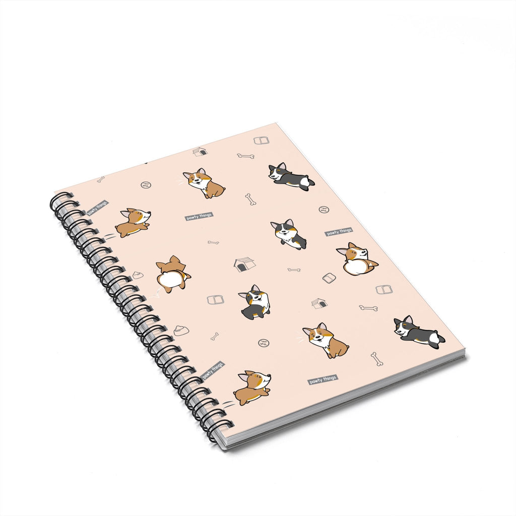 Corgi Spiral Notebook - Ruled Line (Cream) - PAWTY THINGS