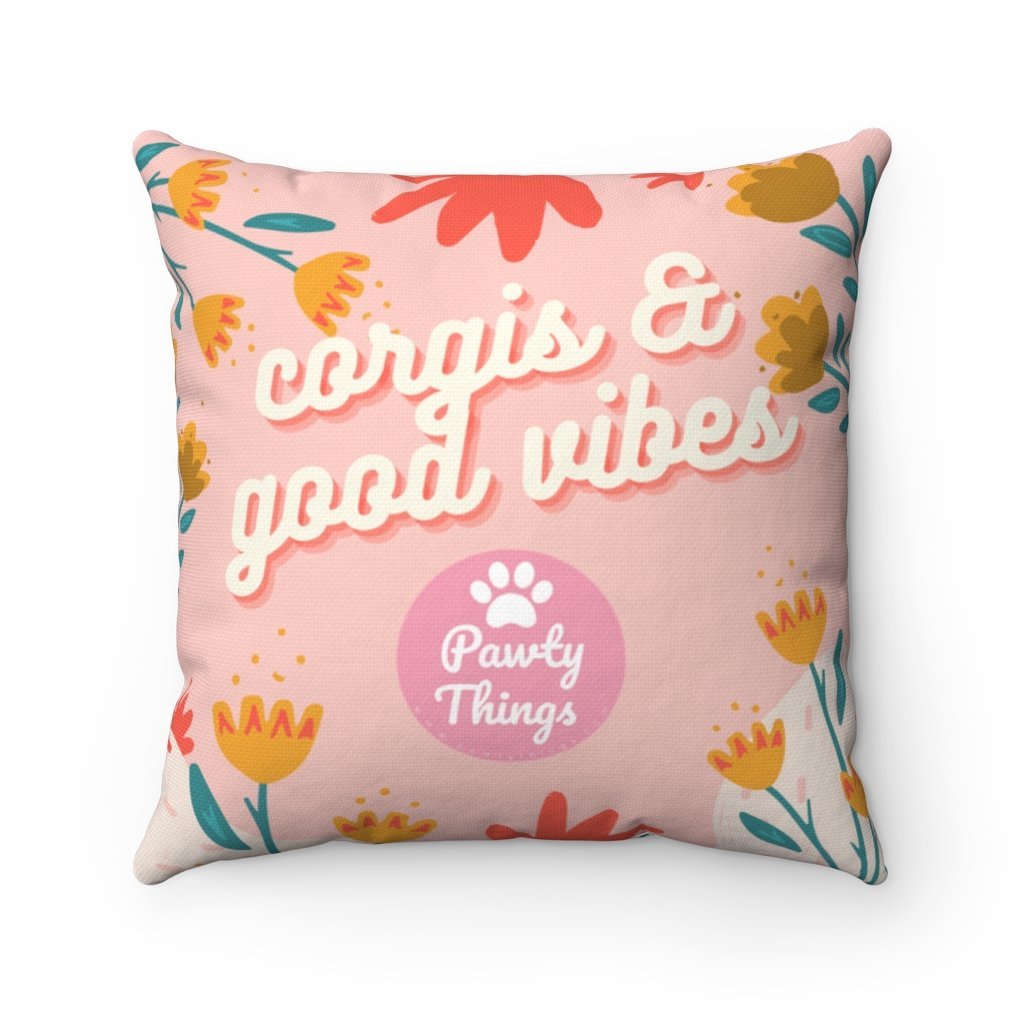 i just freaking love corgis Square Pillow - PAWTY THINGS