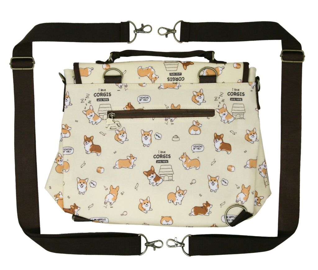 Kobe Corgi Multi-Functional Backpack Bag (Cream) - PAWTY THINGS