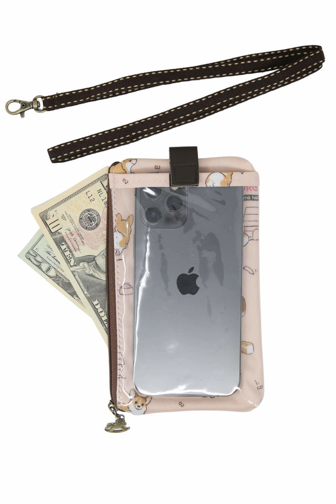 Lotus Corgi Phone Wallet (Peach) - PAWTY THINGS
