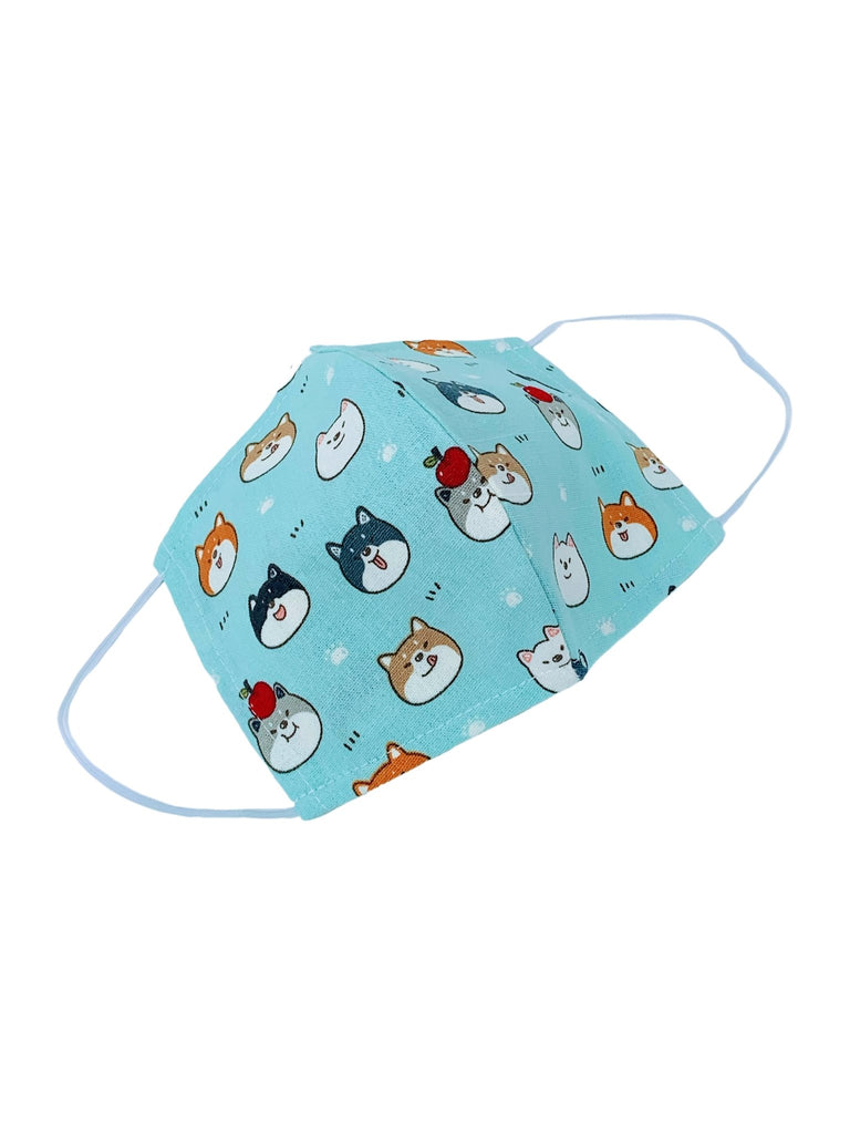 Shiba 3D Washable Face Mask (Baby Blue) - PAWTY THINGS