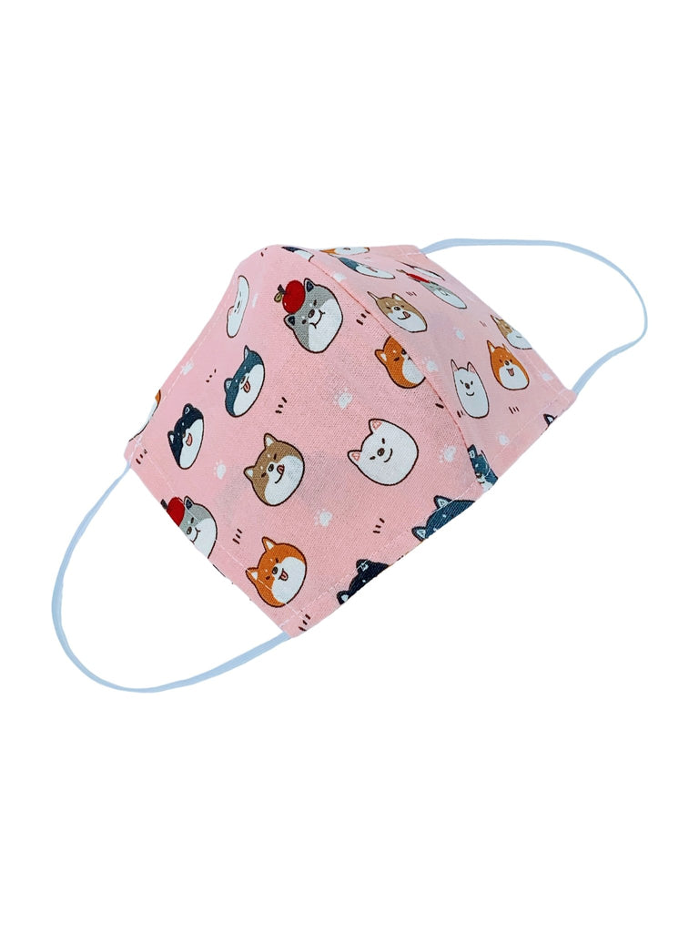 Shiba 3D Washable Face Mask (Baby Pink) - PAWTY THINGS
