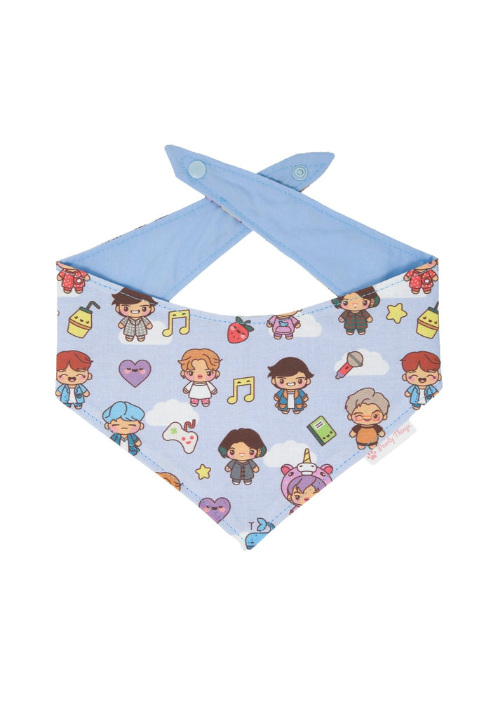 The A.R.M.Y. - Tie & Snap Dog Bandana (Baby Blue) - PAWTY THINGS