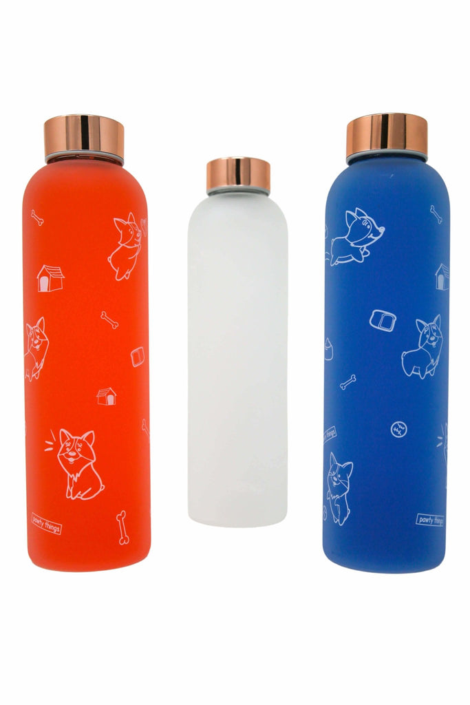 Wesly & Brady Corgi Frosted Glass Bottle - PAWTY THINGS