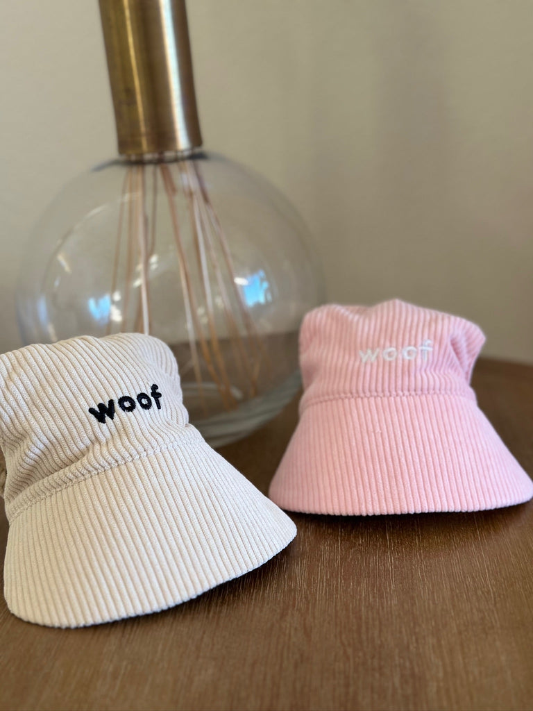 Woof Corduroy Hat (Baby Pink) - PAWTY THINGS