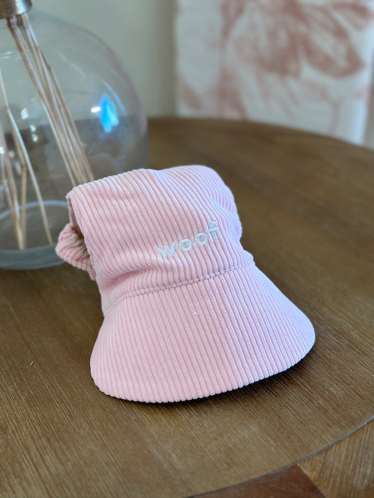 Woof Corduroy Hat (Baby Pink) - PAWTY THINGS