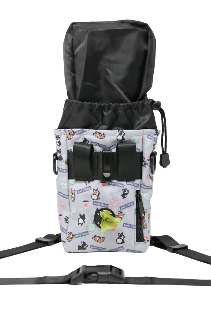 Corgi Treat Training Pouch (Gray - Coffee & Donuts) - PAWTY THINGS