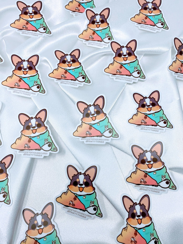 PAWTY THINGS Corgi Sticker - Rocket Blanket - PAWTY THINGS