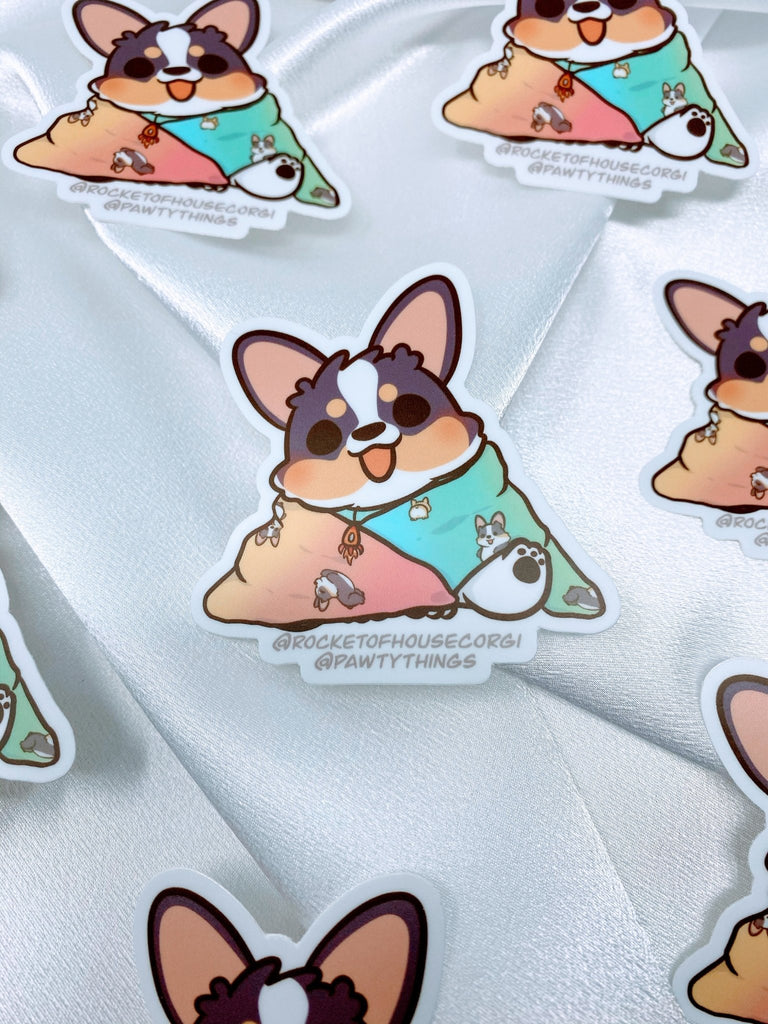 PAWTY THINGS Corgi Sticker - Rocket Blanket - PAWTY THINGS